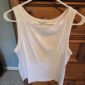 Madewell White Sleeveless Cotton Tank Top